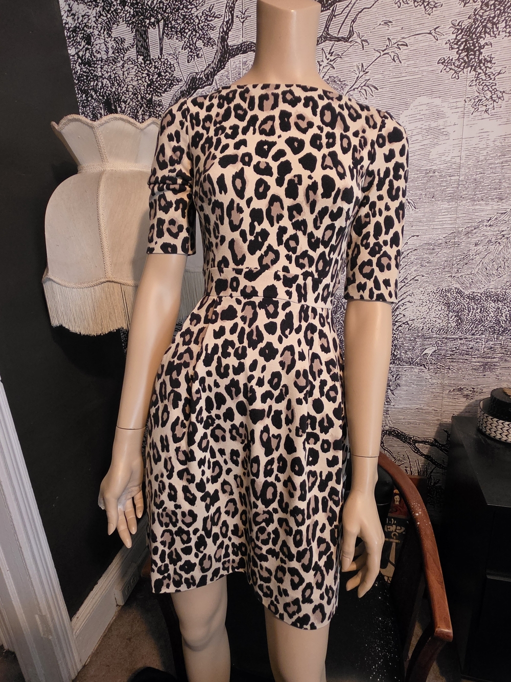 NWOT Kate Spade Classic Leopard Brocade Fit & Flare Dress Size 0
